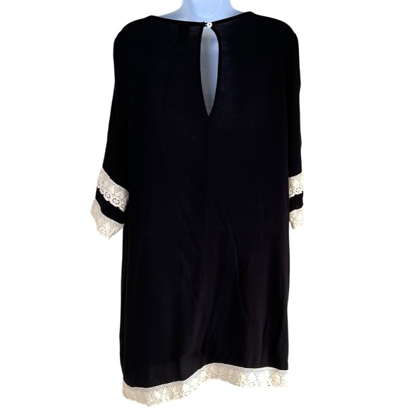 L*Space Victoria Boho Crochet Trim Cover Up Dress Size Large Resort Beach Cruise - Picture 6 of 9